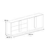 thumbnail of Buffet/bahut moderne 2 portes/3 tiroirs blanc laqué brillant Uranus