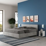 thumbnail of Cama con almacenaje 160x190 con cabecera recta de listones cemento Ankel