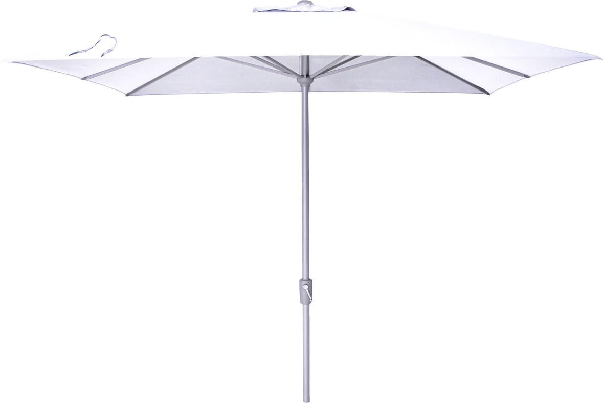 METRO Professional Parasol, aluminium / polyester, 3 x 3 m, UV-bescherming, waterafstotend, wit / platina