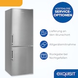 thumbnail of Exquisit Kühl-Gefrierkombination, Kühlschrank mit Gefrierfach, 4-Sterne-Gefrieren, 173 Liter, Alarm-Funktion, KGC5233-60-HE-040D inoxlook