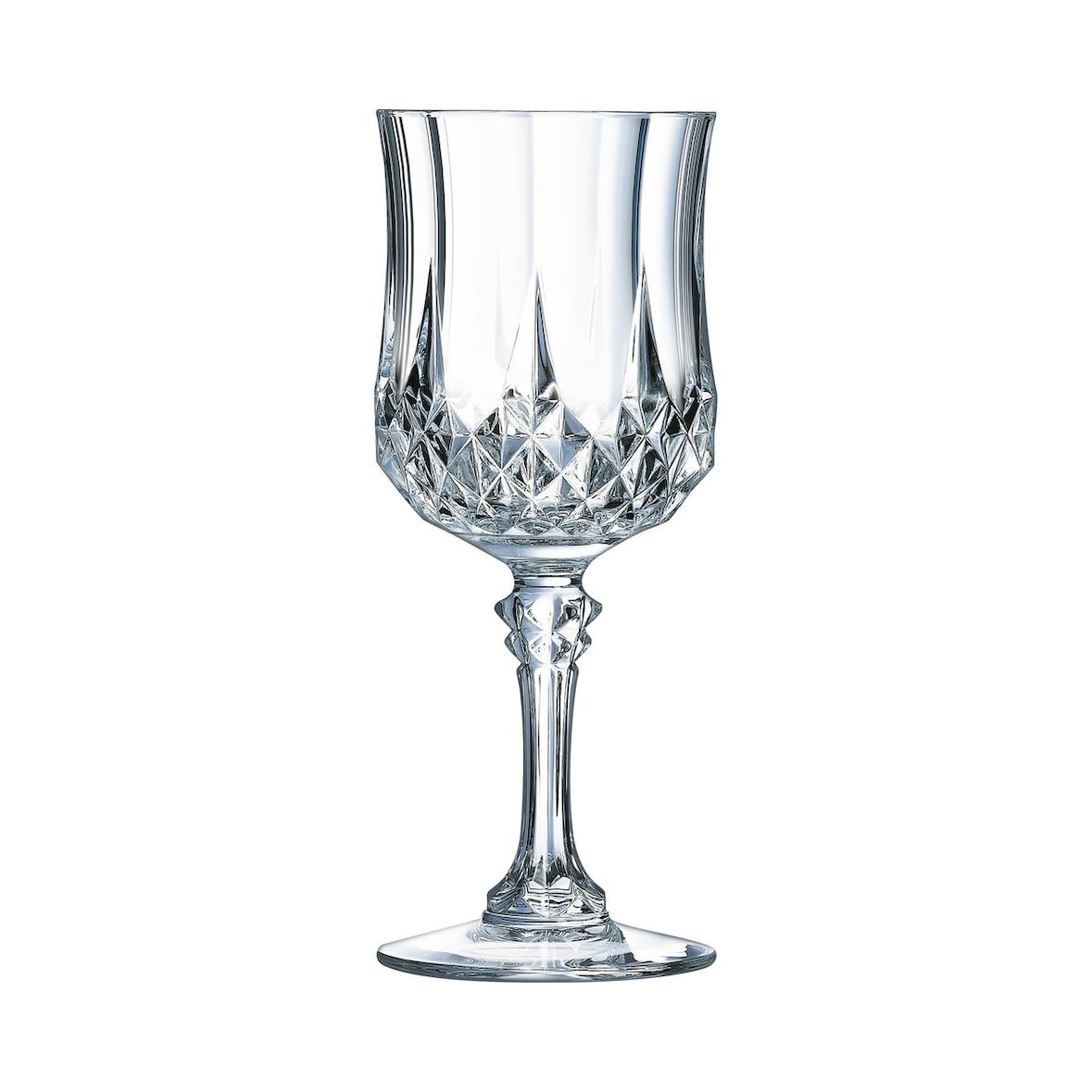 6 verres à pied 25cl Longchamp - Cristal d'Arques - Verre ultra transparent au design vintage