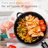 thumbnail of Briebe MGK1219 Trem de Cozinha Indução 12 Peças, Alumínio Fundido Antiaderente, 4 Panelas + 2 Frigideira con Tampas, Preto