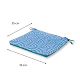 thumbnail of Lot de 4 Galettes de Chaise 35x35x3 cm motif Éventails Verts