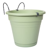 thumbnail of 3 x Hangpot Kunststof - Tuin Balkon Bloempot Relingpot Met Wateroverloop D.20 H17 cm - Oudgroen