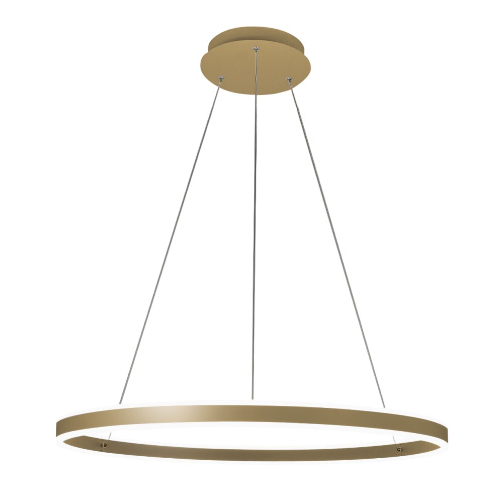 Fabas Luce Palau LED-Pendelleuchte 64W 3000K dimmbar Ø80 cm Mattgold - Kronleuchter aus Metall und Methacrylat