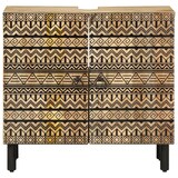 thumbnail of Helloshop26 - Retro-Waschtischunterschrank 62 x 33 x 58 cm mit großem Stauraum aus schwarzem Mangoholz 02_0057838