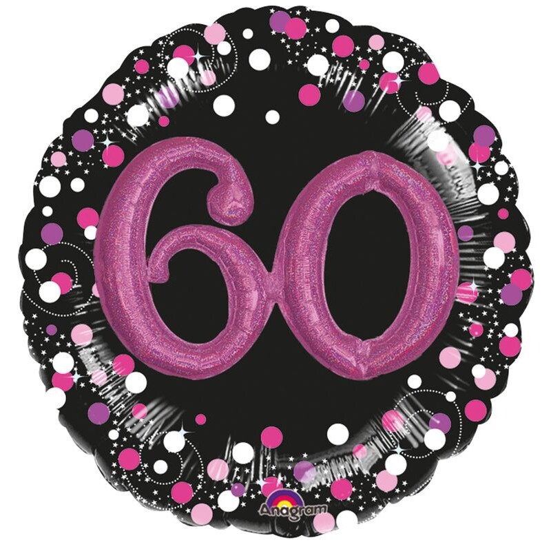 60. Geburtstag pink Multi Folienballon
