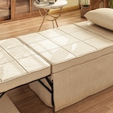 thumbnail of HOMCOM sofá cama de 1 plaza 4 en 1, sillón cama tapizado en lino, con respaldo ajustable de 5 niveles, almohada acolchada, 75x80x74 cm, crema