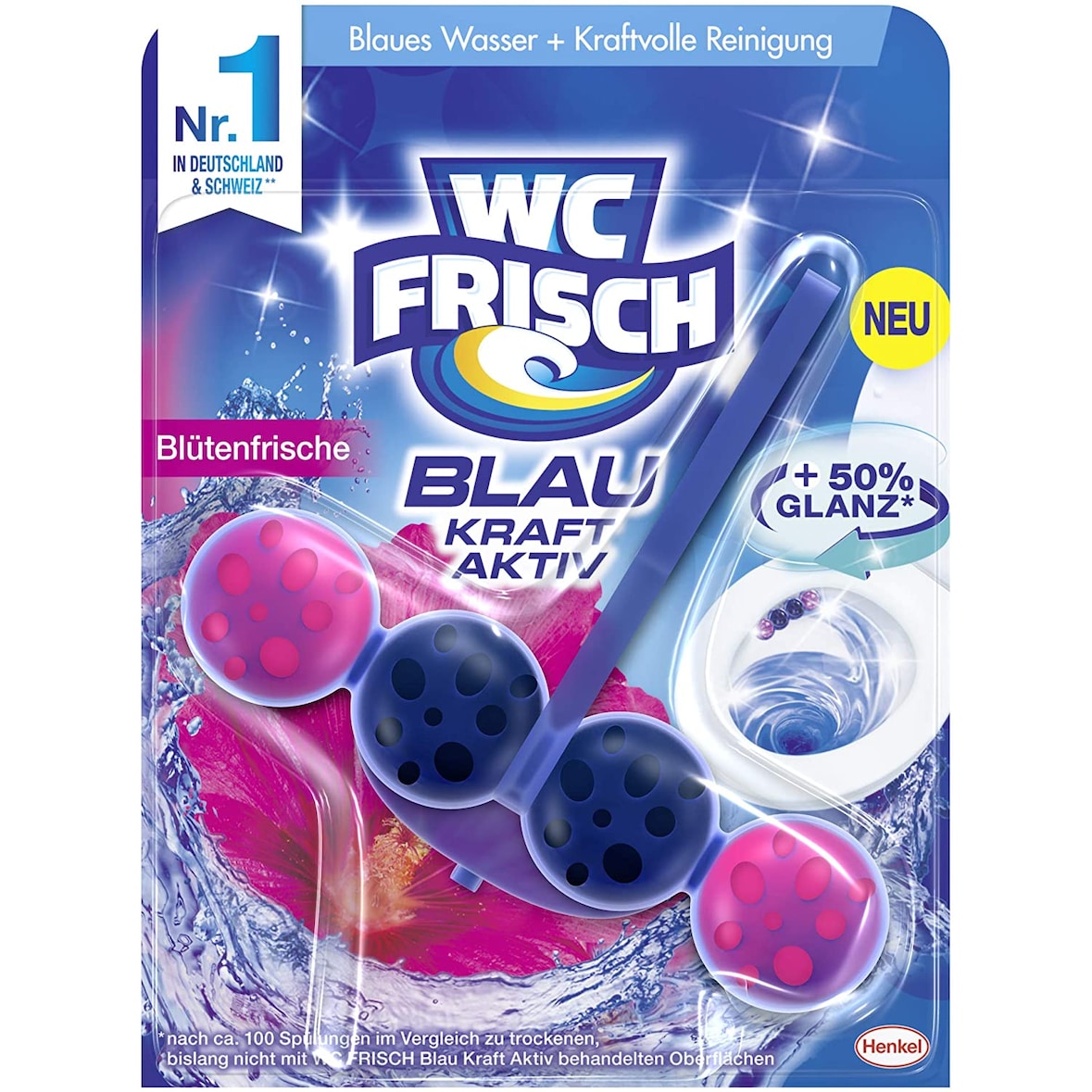WC FRISCH Kraft Aktiv Blauspüler Blütenfrische 50g WC-Reiniger Reinigung