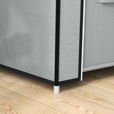 thumbnail of Stoffschrank Faltschrank 83x43x163 cm mit Kleiderstange 5 Fächern 2 Stoffschubladen Reißverschluss Stauraum Hellgrau Stahlrahmen
