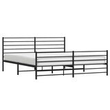 thumbnail of vidaXL Bedframe met hoofd- en voeteneinde metaal zwart 193x203 cm