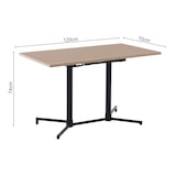 thumbnail of METRO PROFESSIONAL Inklapbare bistrotafel Aveiro, staal, houtprint, 120 x 70 cm, rechthoekig, naturel/zwart