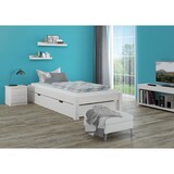 thumbnail of Weißes Futonbett ohne Kopfteil Kiefer massiv 90x200 mit Matratze und Rollrost 60.35-09WM