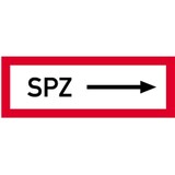 thumbnail of Schild SPZ rechtsweisend, Alu, 297x105 mm