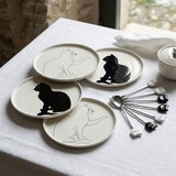 thumbnail of Assiettes a dessert chat noir et blanc - lot de 4