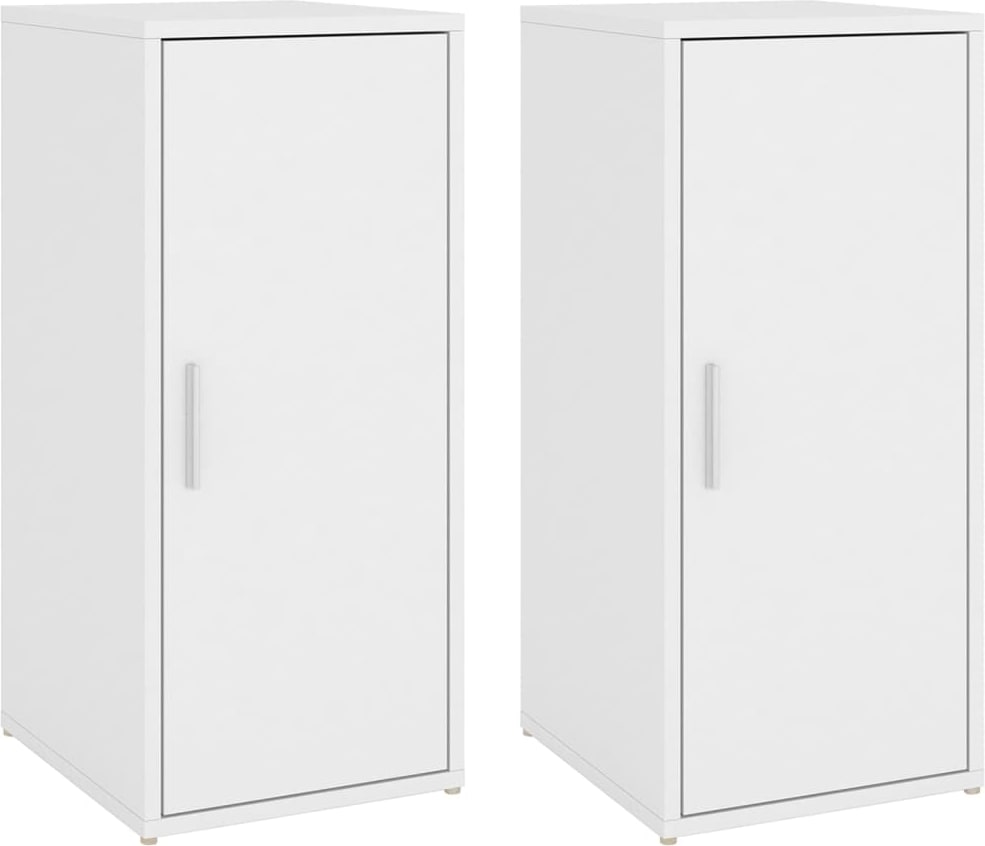 Helloshop26 - Schoenkasten schoenenopbergmeubels voor entree hal woonkamer set van 2 32 x 35 x 70 cm wit spaanplaat 02_0022125
