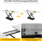 thumbnail of Essgruppe 5-teilig ausziehbarer Esstisch mit 4 Samtstühlen Weiß+Schwarz 160x80x75 cm MDF Metall, modernes Design, platzsparend