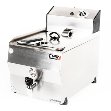 Romux® Fritadeira Elétrica Industrial 10 Litros Simples de Bancada com Torneira | Fritadeira Profissional em Aço Inoxidável 3500 W com Termostato