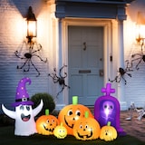 thumbnail of Abóbora Insuflável de Halloween com Fantasma Lápida com Luzes LED IP44 e Insuflador para Festas 240x130x130 cm Multicolor