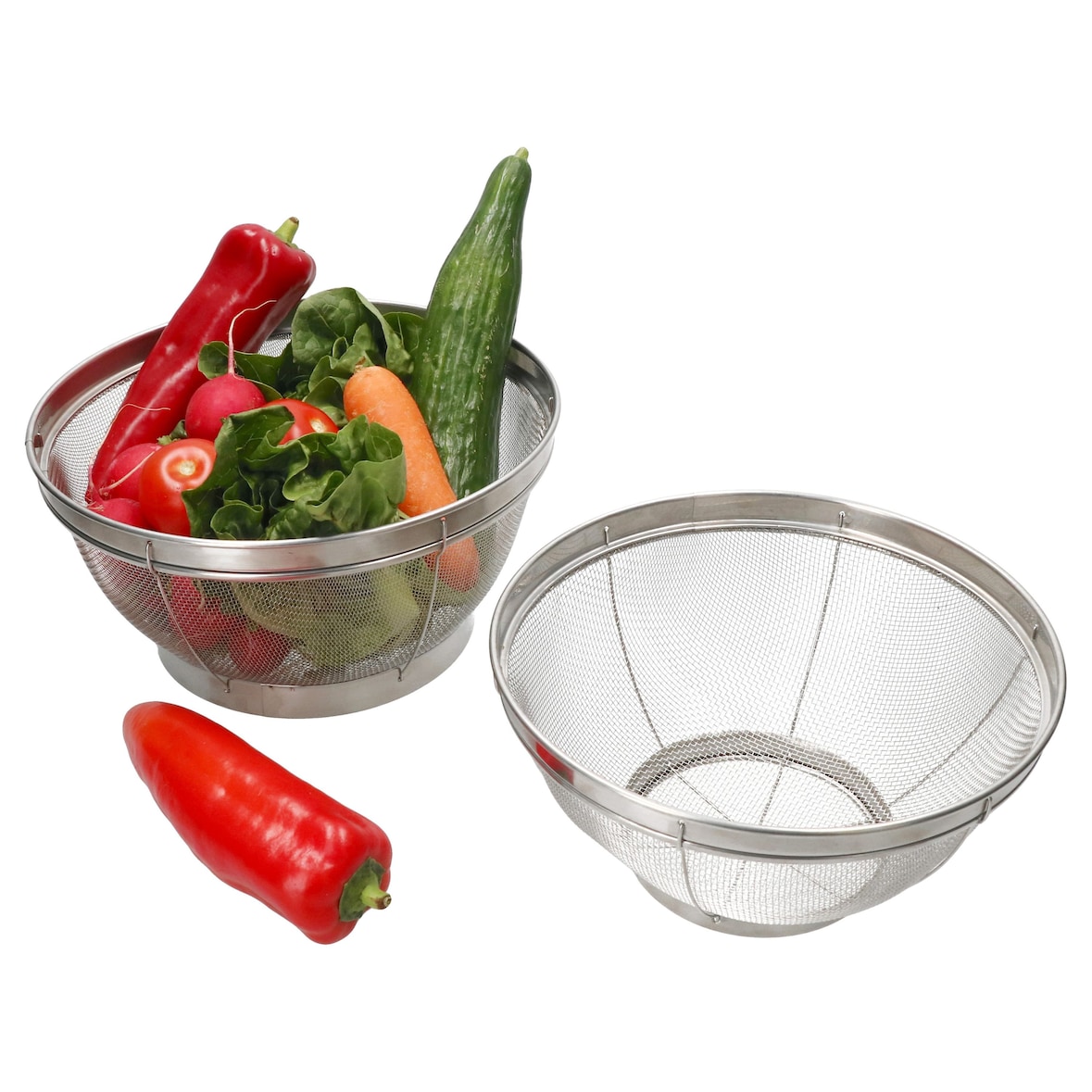 2er Set Küchensieb CARA klein & groß aus Edelstahl - 10882 & 10881