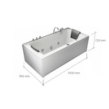 thumbnail of Whirlpool Badewanne Rechteck Acrylwanne Sprudelwanne Sprudelbad LED Massagebadewanne Massagewanne  Villa Eugenie Jet-Line