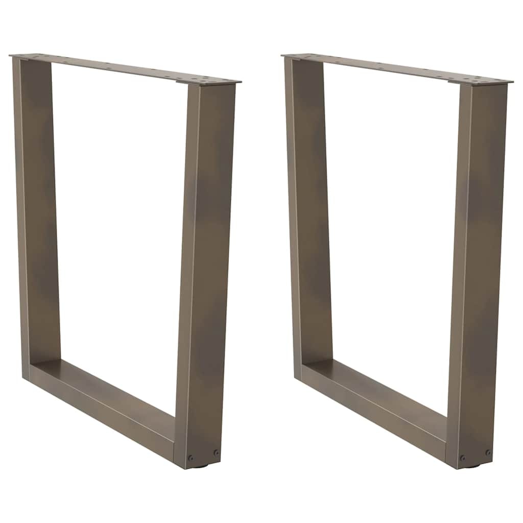 Helloshop26 - Set aus 2 modernisierten geometrischen Esstischbeinen 90 x 72 cm mit verstellbaren Gleitern aus naturbelassenem Stahl 02_0056941