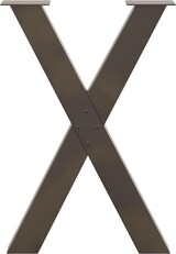 thumbnail of vidaXL Esstischbeine X-Form 2 Stk. Naturstahl 60x(72-73) cm Stahl
