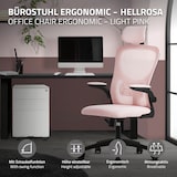 thumbnail of ML-Design Bürostuhl ergonomisch Rosa, Mesh, Kopfstütze, Armlehnen, Lendenstütze, Wippfunktion, Drehstuhl mit Rollen, Computerstuhl Chefsessel