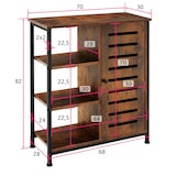 thumbnail of tectake Credenza 71x32x82cm - industriale scuro, Cerniera porta a destra - 404760