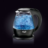 thumbnail of Adler AD 1224 Hervidor Agua Eléctrico 1,5 Litros Jarra Cristal Inalámbrica Retroiluminada, Apagado Automático, Negro, 2200W
