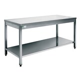 thumbnail of A.C.L - Table inox avec tablette inférieure - série 700 - long. 2000 mm - Réf. MM270030