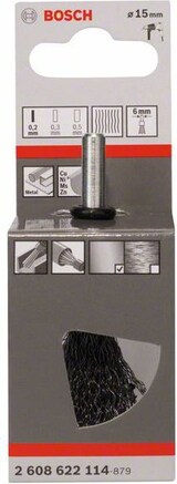 thumbnail of Pinselbürste, gewellt, 0,2 mm, 15 mm, 4500 U/ min