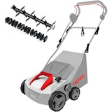 thumbnail of Escarificador Máquina de desbaste eléctrica 1800W Profundidade de trabalho 23cm Apanhador de relva 40L Aerador de relva Manutenção do relvado IKRA