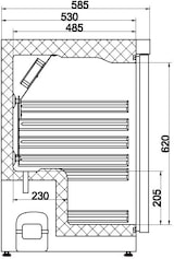 thumbnail of Kühlschrank FOSSA | 1x abschließbare Tür | 130 Liter, HxBxT 84,5x60x58,5cm | +2/+8°C | Edelstahl + CHEFGASTRO Geschirrtuch