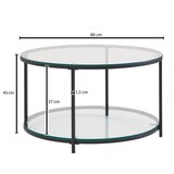 thumbnail of Couchtisch FineBuy Sofatisch Glas Wohnzimmertisch Ø 80 cm Rund Tisch Stauraum