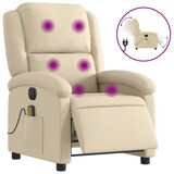 thumbnail of vidaXL Massagesessel Elektrisch Creme Stoff