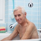 thumbnail of Relaxdays Haltegriff mit Saugnapf, 2er Set, Dusche, Wanne, 70 kg, Senioren, behinderte Menschen, Saugheber, schwarz/weiß