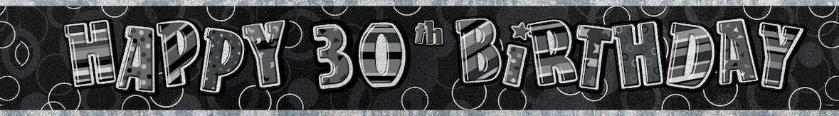 30. Geburtstag | Banner schwarz / silber
