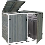 thumbnail of Décoshop26 - Abri de poubelles extérieur conteneurs à ordures avec couvercle jusqu'à 4 bacs 126x158x98 cm en bois certifié FSC 04_0002867