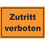 thumbnail of Zutritt verboten Schild schwarz-orange A5 (148x210mm)