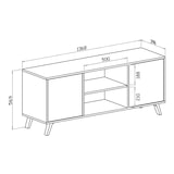 thumbnail of Unidade de TV 140 com 2 portas, sala de estar, modelo WIND, cor Carvalho, cor da porta Antracite Grey, medidas 140x40x57cm _ TV140WINDPUCCGRIS
