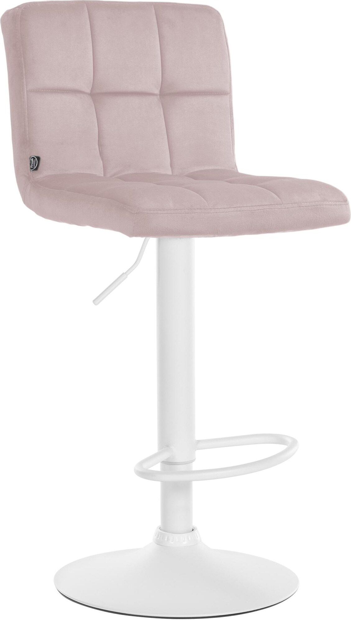 CHEFGASTRO Barhocker ALASKA Samt Weiß HxBxT 94x46x47cm Samt Rosa Barstuhl