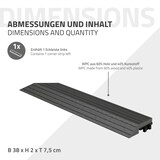 thumbnail of ML-Design WPC Abschlussleiste Ecke links Anthrazit für Terrassenfliesen, 38x2x7,5 cm, Holzoptik, Eckleiste geriffelt mit Klicksystem und Drainage