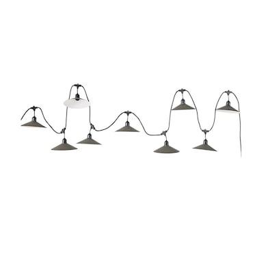 Lumisky Ghirlanda collegabile VINTY 10xE27 6M Acciaio grigio