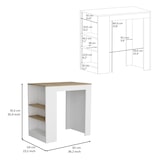 thumbnail of Isla de cocina Portree en melamina 3 estantes y almacenamiento abierto.