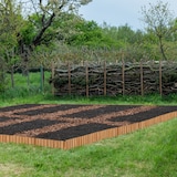 thumbnail of Relaxdays Rasenkante Holz, Beetbegrenzung, HBT: 20x120x2 cm, flexibler Steckzaun, Umrandung für Beet oder Rasen, natur