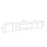 thumbnail of Móvel de TV, 315x61x35 cm, Para televisores até 80", Lareira eléctrica XXL, Design industrial, Carvalho e preto