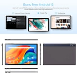 thumbnail of Tablette Tactile 10 Pouces Android 12 8GB 128GB 4G LTE Double SIM Gris Espace YONIS