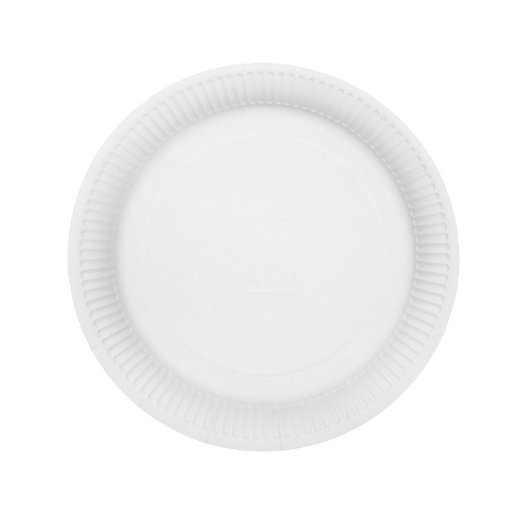 MONOUSO - Prato de Cartão Redondo "Radial" Branco Ø23cm 200gr/m² (50 Uds)