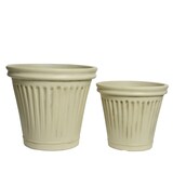 thumbnail of 2 Blumentöpfe Pflanzenkübel 31-39cm Outdoor Kunststoff Großer Blumentopf Blumenkübel Pflanzkübel - Deko Garten - Pflanzgefäß aussen - Antik Weiß